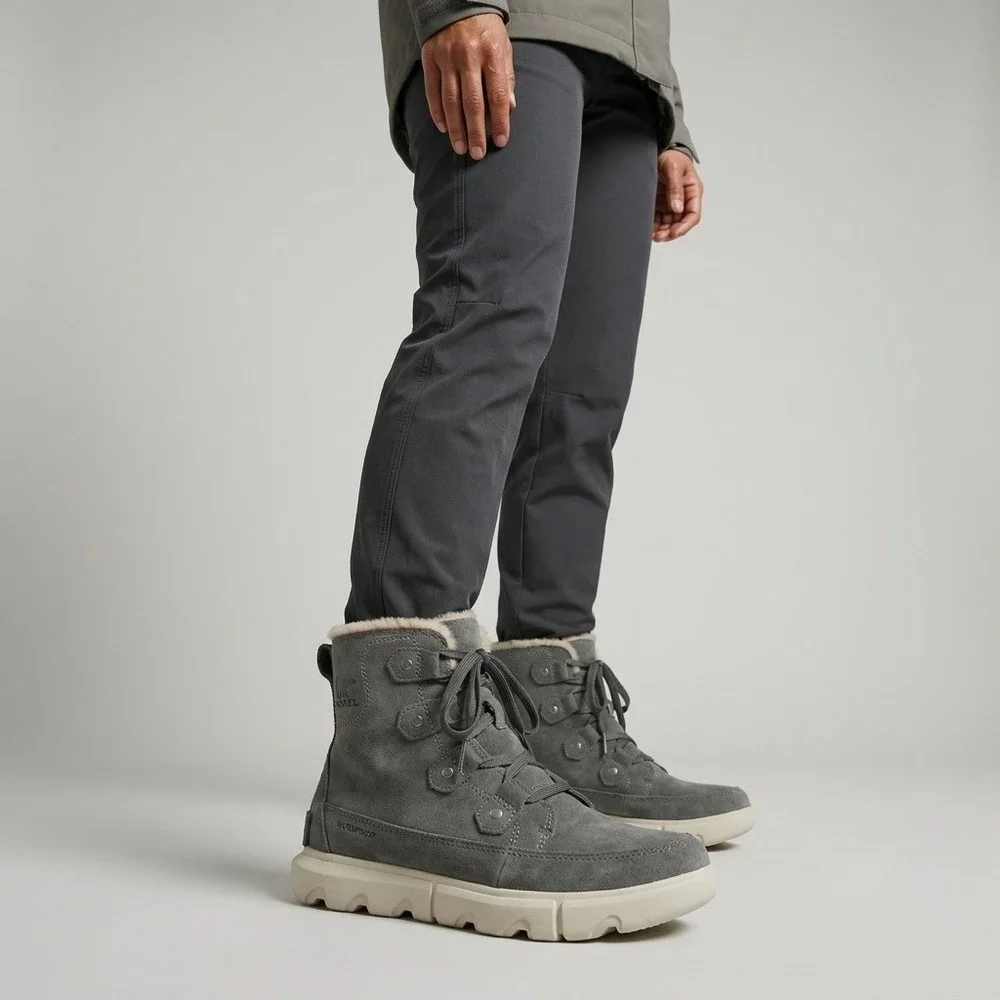 Sorel Ona Rmx Glacy WP Waterproof Suede Winter Boots Grey Women 6.5 NL5031-028